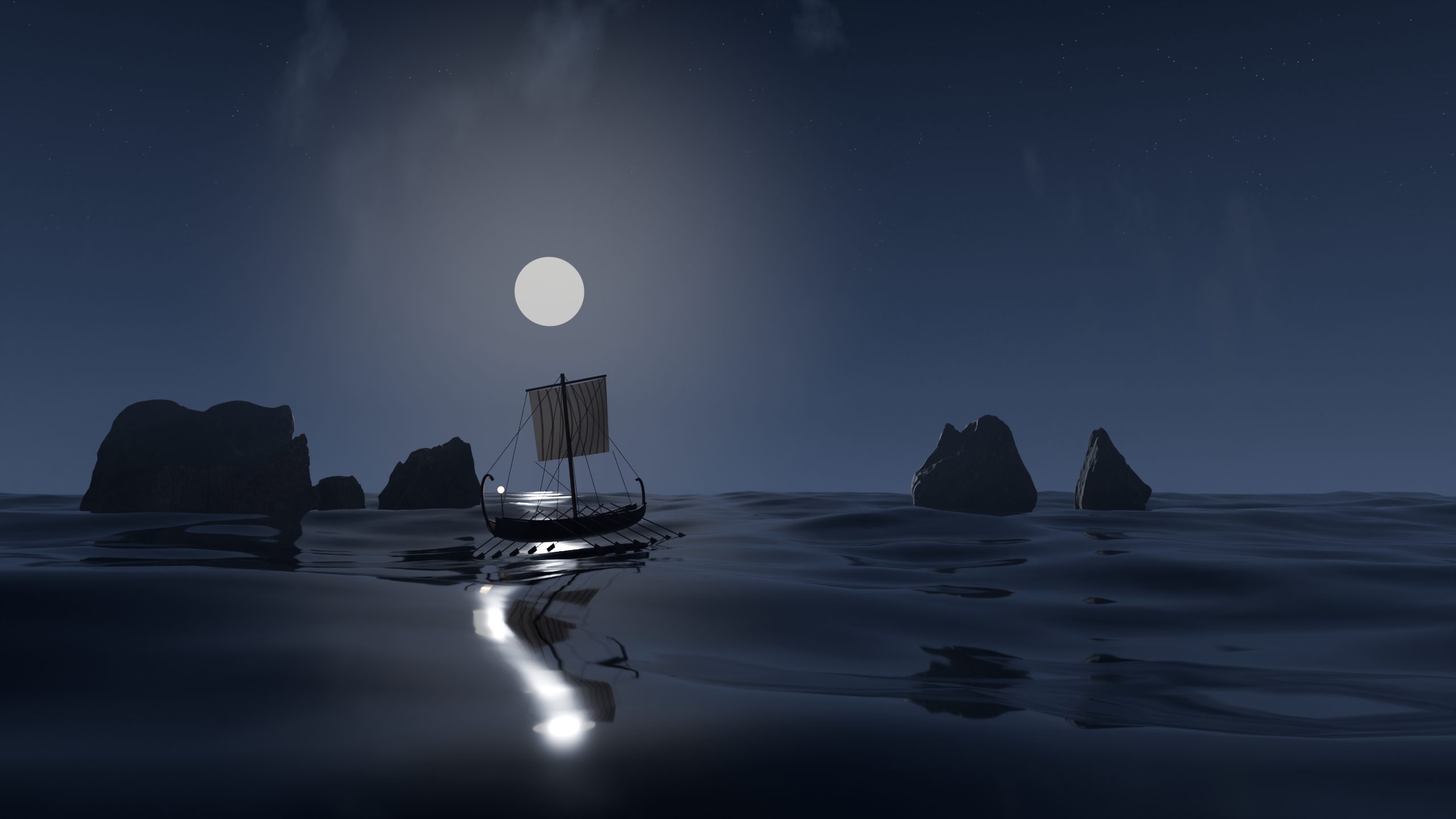 Escena de la estación III · El mar, a la hora luna.